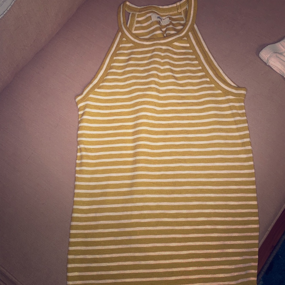 Madewell mustard color high neck tank